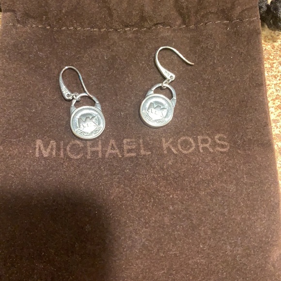 EUC Michael Kors Gold or Silver Lock Dangle Earrings - Picture 6 of 8